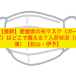 【最新】愛媛県の布マスク（ガーゼ）はどこで買える？入荷状況（在庫）【松山・伊予】